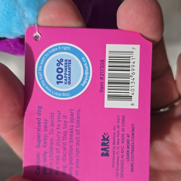 Bark Arcade Ollie Plush Dog Toy - Purple NWT Size Small 0-20 Pounds - Picture 12 of 12